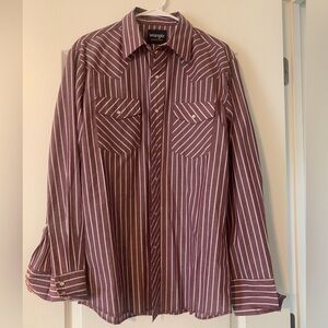 Wrangler Men’s Maroon Striped Shirt